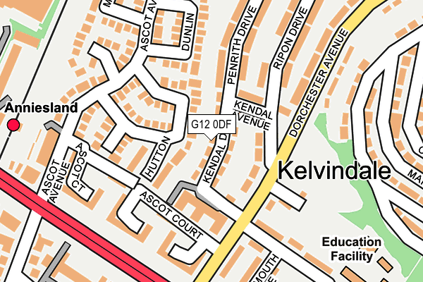 G12 0DF map - OS OpenMap – Local (Ordnance Survey)