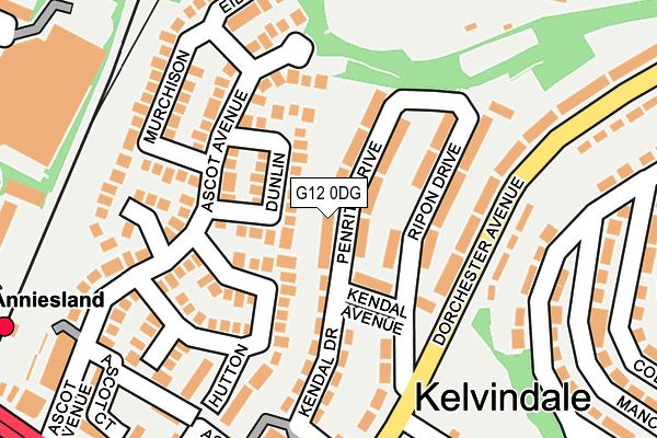 G12 0DG map - OS OpenMap – Local (Ordnance Survey)