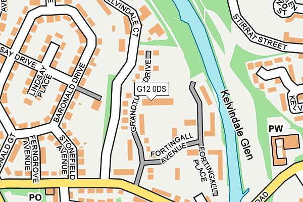 G12 0DS map - OS OpenMap – Local (Ordnance Survey)