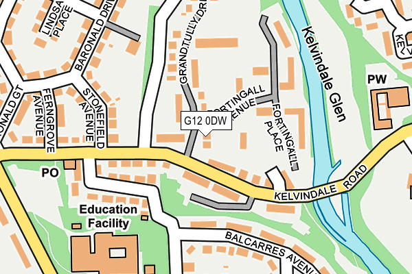 G12 0DW map - OS OpenMap – Local (Ordnance Survey)