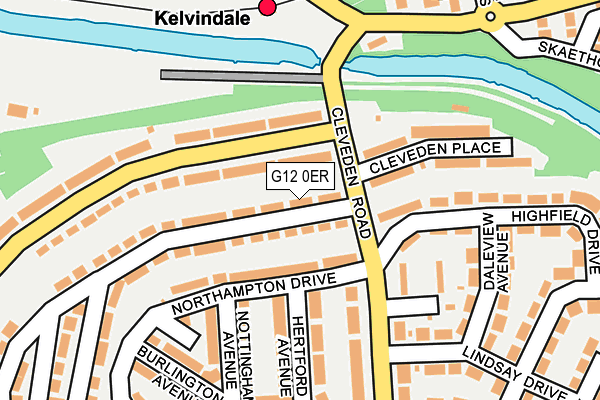 G12 0ER map - OS OpenMap – Local (Ordnance Survey)