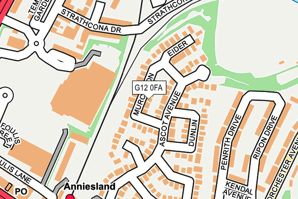 G12 0FA map - OS OpenMap – Local (Ordnance Survey)