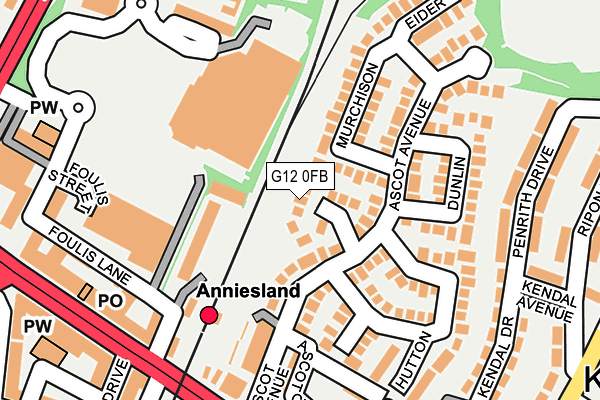 G12 0FB map - OS OpenMap – Local (Ordnance Survey)