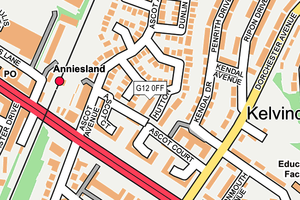 G12 0FF map - OS OpenMap – Local (Ordnance Survey)