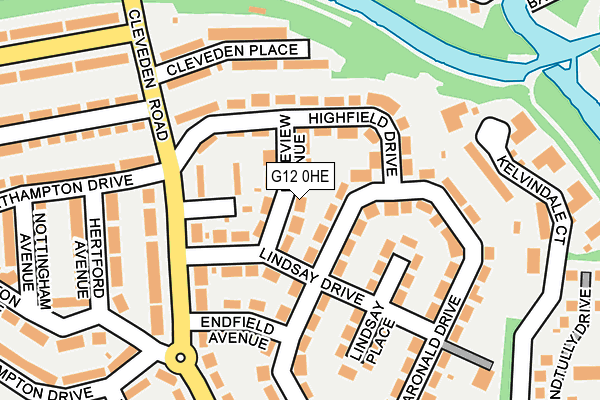 G12 0HE map - OS OpenMap – Local (Ordnance Survey)