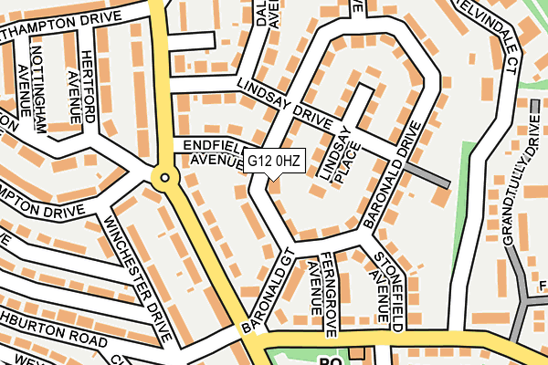G12 0HZ map - OS OpenMap – Local (Ordnance Survey)