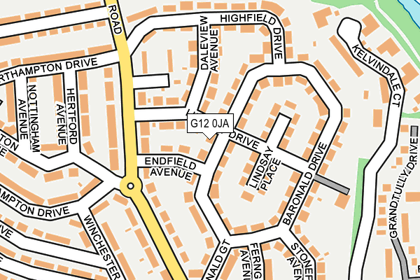 G12 0JA map - OS OpenMap – Local (Ordnance Survey)