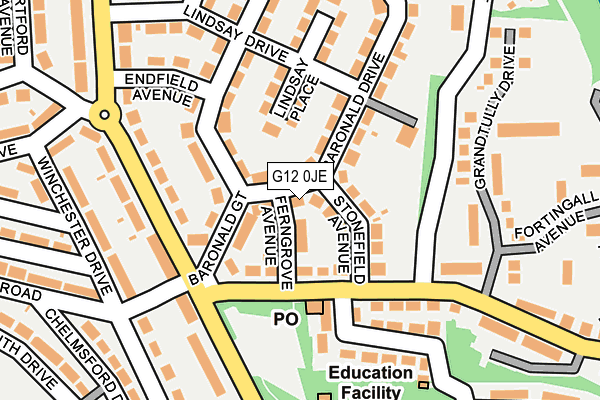 G12 0JE map - OS OpenMap – Local (Ordnance Survey)