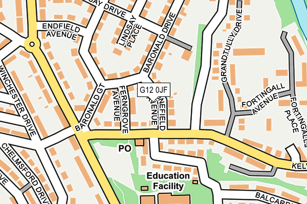 G12 0JF map - OS OpenMap – Local (Ordnance Survey)