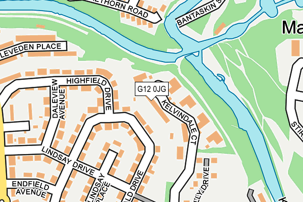 G12 0JG map - OS OpenMap – Local (Ordnance Survey)