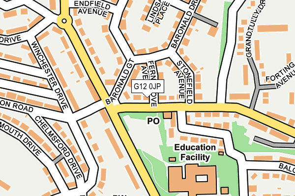G12 0JP map - OS OpenMap – Local (Ordnance Survey)