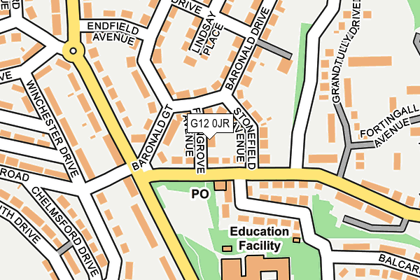 G12 0JR map - OS OpenMap – Local (Ordnance Survey)