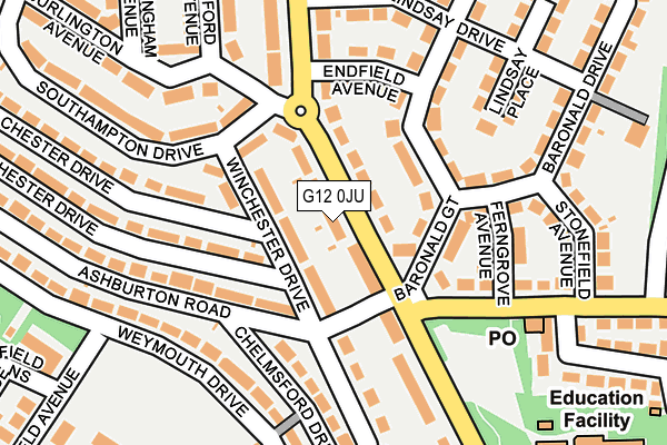 G12 0JU map - OS OpenMap – Local (Ordnance Survey)
