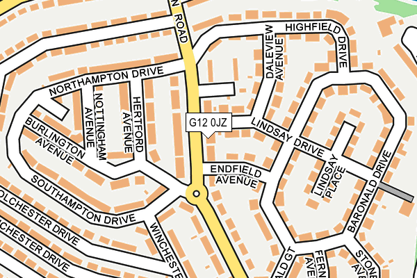 G12 0JZ map - OS OpenMap – Local (Ordnance Survey)