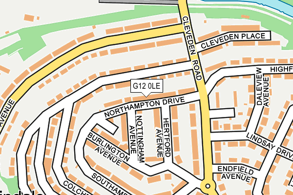 G12 0LE map - OS OpenMap – Local (Ordnance Survey)