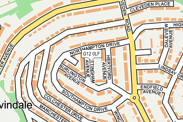 G12 0LF map - OS OpenMap – Local (Ordnance Survey)