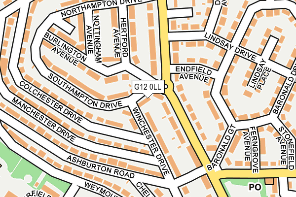 G12 0LL map - OS OpenMap – Local (Ordnance Survey)