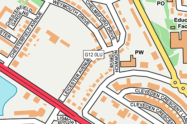 G12 0LU map - OS OpenMap – Local (Ordnance Survey)
