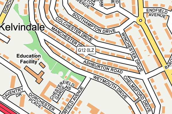 G12 0LZ map - OS OpenMap – Local (Ordnance Survey)