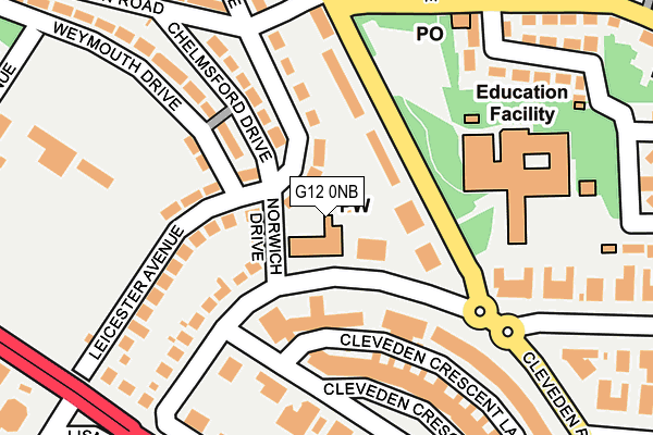 G12 0NB map - OS OpenMap – Local (Ordnance Survey)