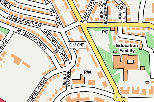 G12 0ND map - OS OpenMap – Local (Ordnance Survey)
