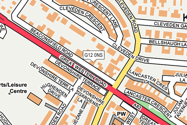 G12 0NS map - OS OpenMap – Local (Ordnance Survey)