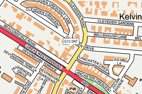 G12 0NT map - OS OpenMap – Local (Ordnance Survey)