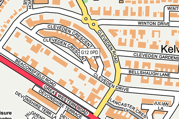 G12 0PD map - OS OpenMap – Local (Ordnance Survey)