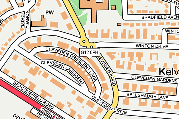 G12 0PH map - OS OpenMap – Local (Ordnance Survey)