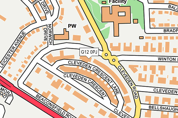 G12 0PJ map - OS OpenMap – Local (Ordnance Survey)