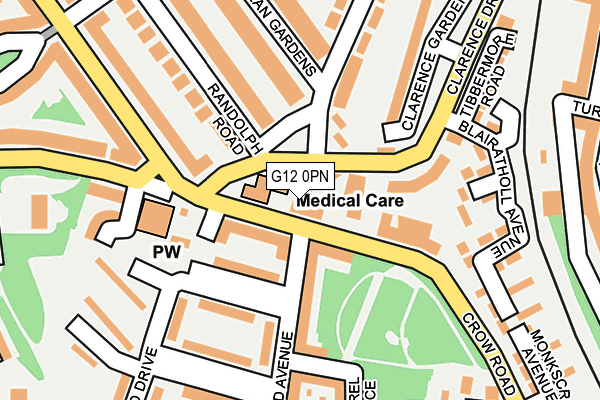 G12 0PN map - OS OpenMap – Local (Ordnance Survey)