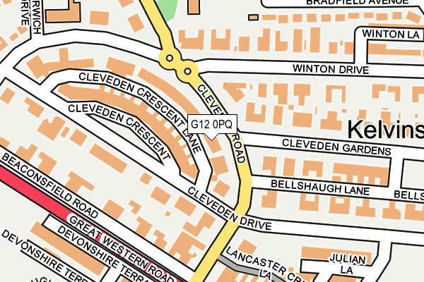 G12 0PQ map - OS OpenMap – Local (Ordnance Survey)