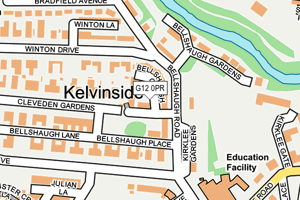 G12 0PR map - OS OpenMap – Local (Ordnance Survey)