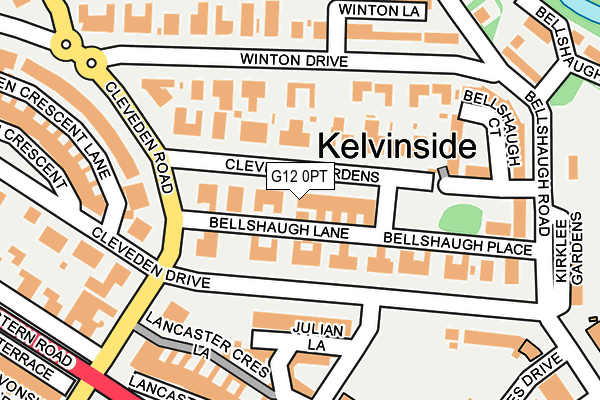 G12 0PT map - OS OpenMap – Local (Ordnance Survey)