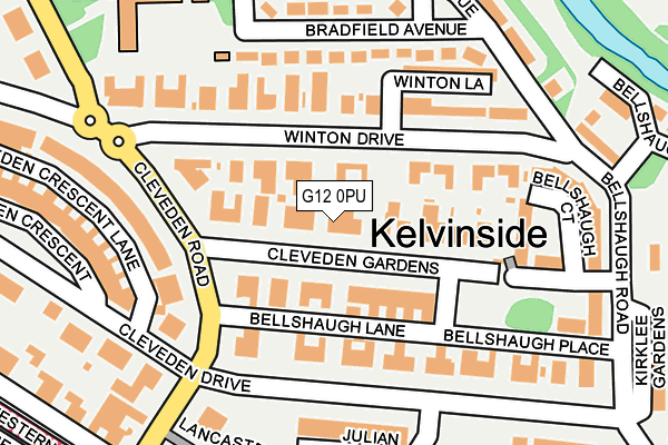 G12 0PU map - OS OpenMap – Local (Ordnance Survey)