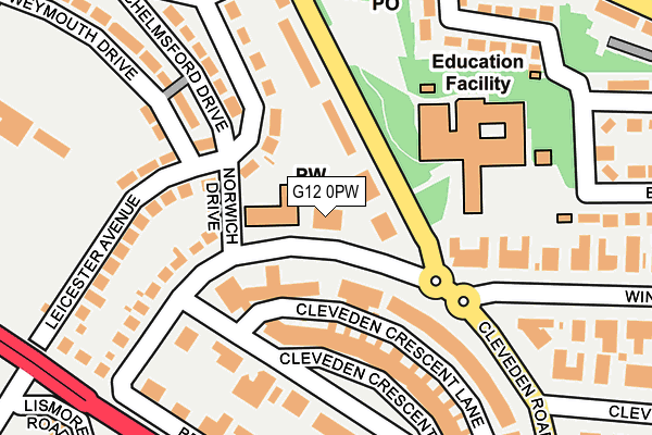 G12 0PW map - OS OpenMap – Local (Ordnance Survey)