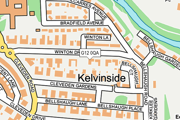 G12 0QA map - OS OpenMap – Local (Ordnance Survey)