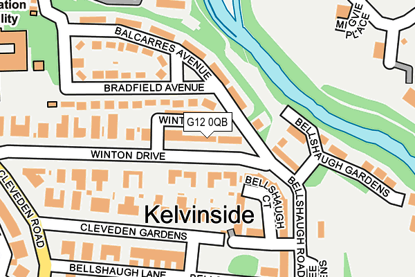 G12 0QB map - OS OpenMap – Local (Ordnance Survey)