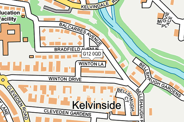 G12 0QD map - OS OpenMap – Local (Ordnance Survey)