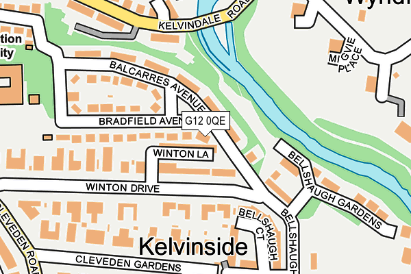 G12 0QE map - OS OpenMap – Local (Ordnance Survey)