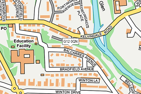 G12 0QN map - OS OpenMap – Local (Ordnance Survey)