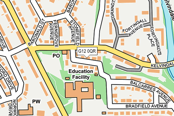 G12 0QR map - OS OpenMap – Local (Ordnance Survey)