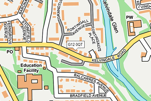 G12 0QT map - OS OpenMap – Local (Ordnance Survey)
