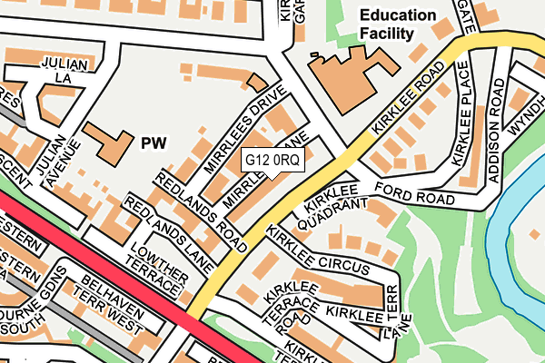 G12 0RQ map - OS OpenMap – Local (Ordnance Survey)