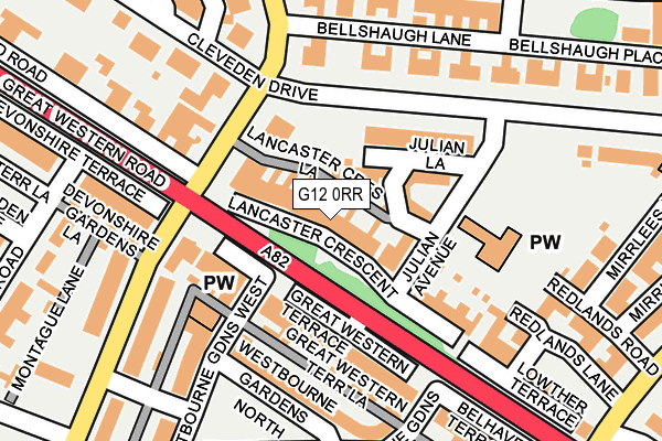 G12 0RR map - OS OpenMap – Local (Ordnance Survey)