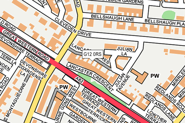 G12 0RS map - OS OpenMap – Local (Ordnance Survey)