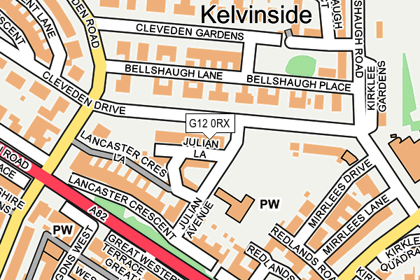 G12 0RX map - OS OpenMap – Local (Ordnance Survey)