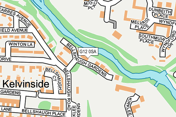 G12 0SA map - OS OpenMap – Local (Ordnance Survey)