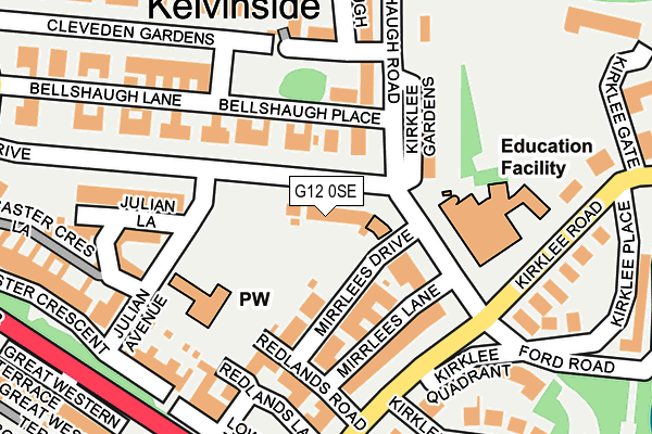 G12 0SE map - OS OpenMap – Local (Ordnance Survey)