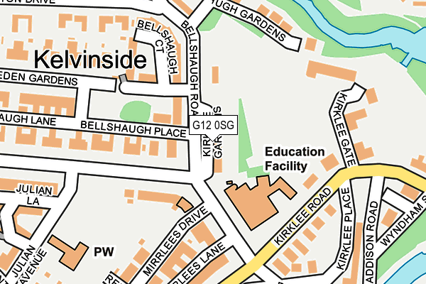 G12 0SG map - OS OpenMap – Local (Ordnance Survey)